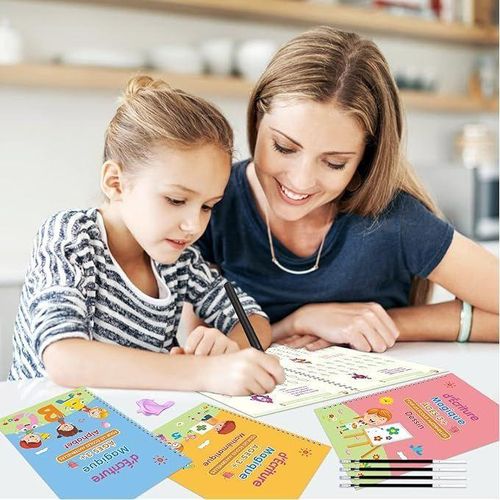 Cahiers magiques d’apprentissage de l’écriture : Écrire, effacer et apprendre sans fin !