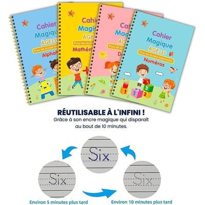 Cahiers magiques d’apprentissage de l’écriture : Écrire, effacer et apprendre sans fin !