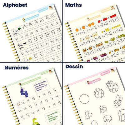 Cahiers magiques d’apprentissage de l’écriture : Écrire, effacer et apprendre sans fin !