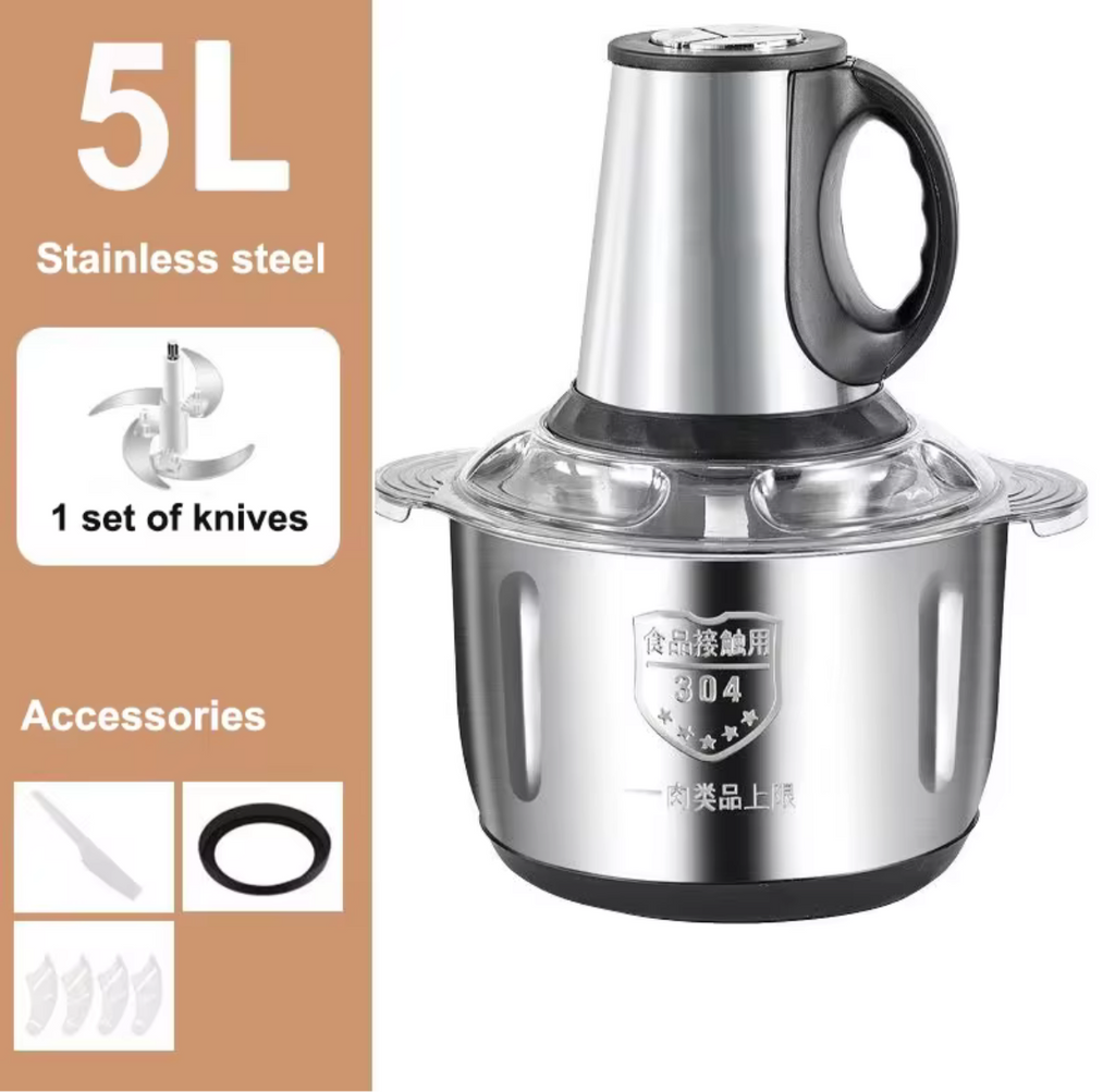 Foutoumix 5L - foutoumix mixeur - hacheur de viande - Blender - mixeur de foutou graine et viande - mixeur foutou - Broyeur Alimentaire - Mixeur Hachoir électrique 5L - Multifonction